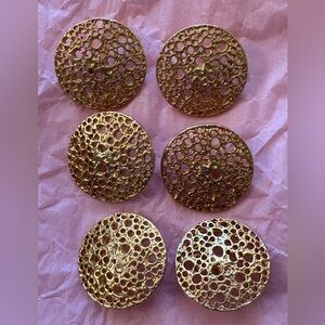 Lot of Six Large Gold-Tone Buttons